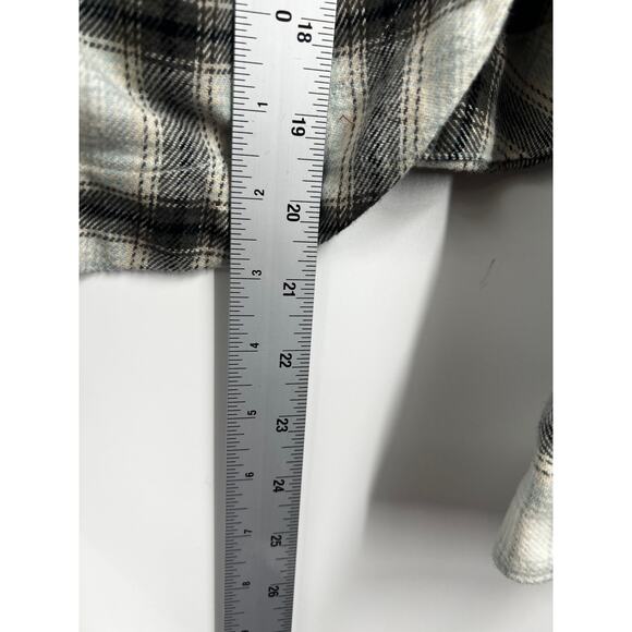 Madewell‎ Womens Celestial Blue Flannel Dolman Crop Shirt in Plaid Small - Picture 9 of 9